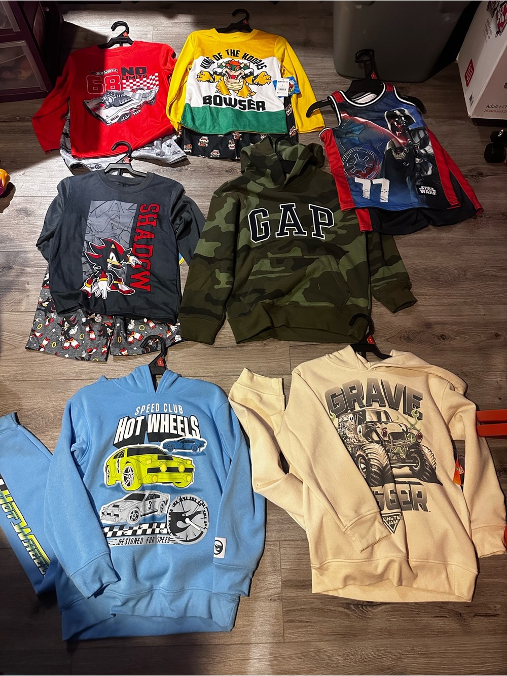 Boys size 8 outfits and pajamas